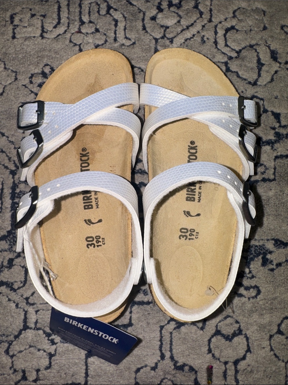 Birkenstock Kids KUMBA White Triple-Strap Sandals